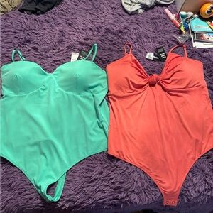 Express Women's Bodysuit Set - Teal and Coral